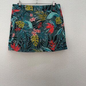 RipSkirt Hawaii Floral Palm Leaf Wrap Stretch Quick Dry Skirt Womens size Large